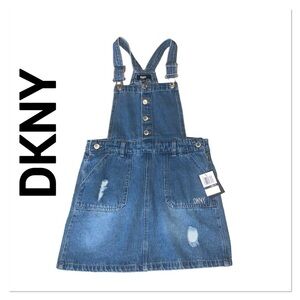 DKNY Denim Overall Skirt size medium 8/10 Distressed NWT